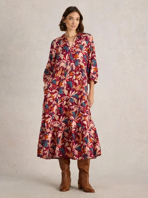 Gestuftes Hemdblusenkleid Virginia - Plum Pr - 52/R Bild 2