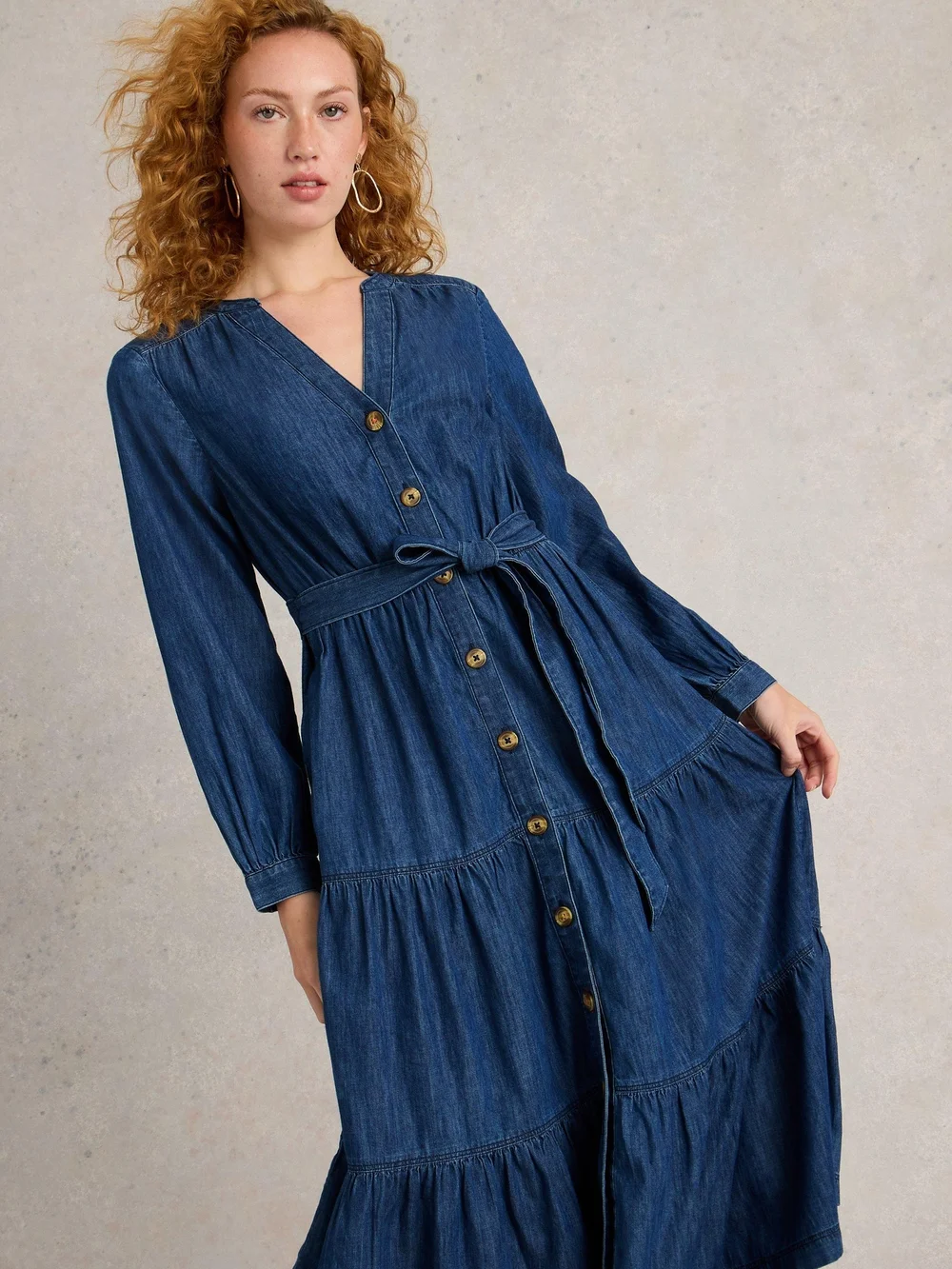 Gestuftes Jeanskleid Mina - Mid Denim - 52/R Bild 1