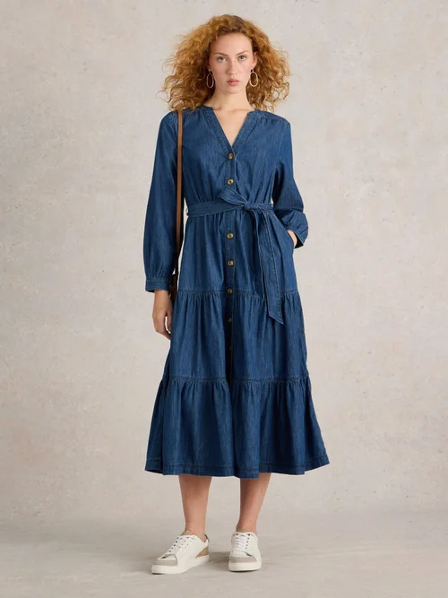Gestuftes Jeanskleid Mina - Mid Denim - 52/R Bild 2