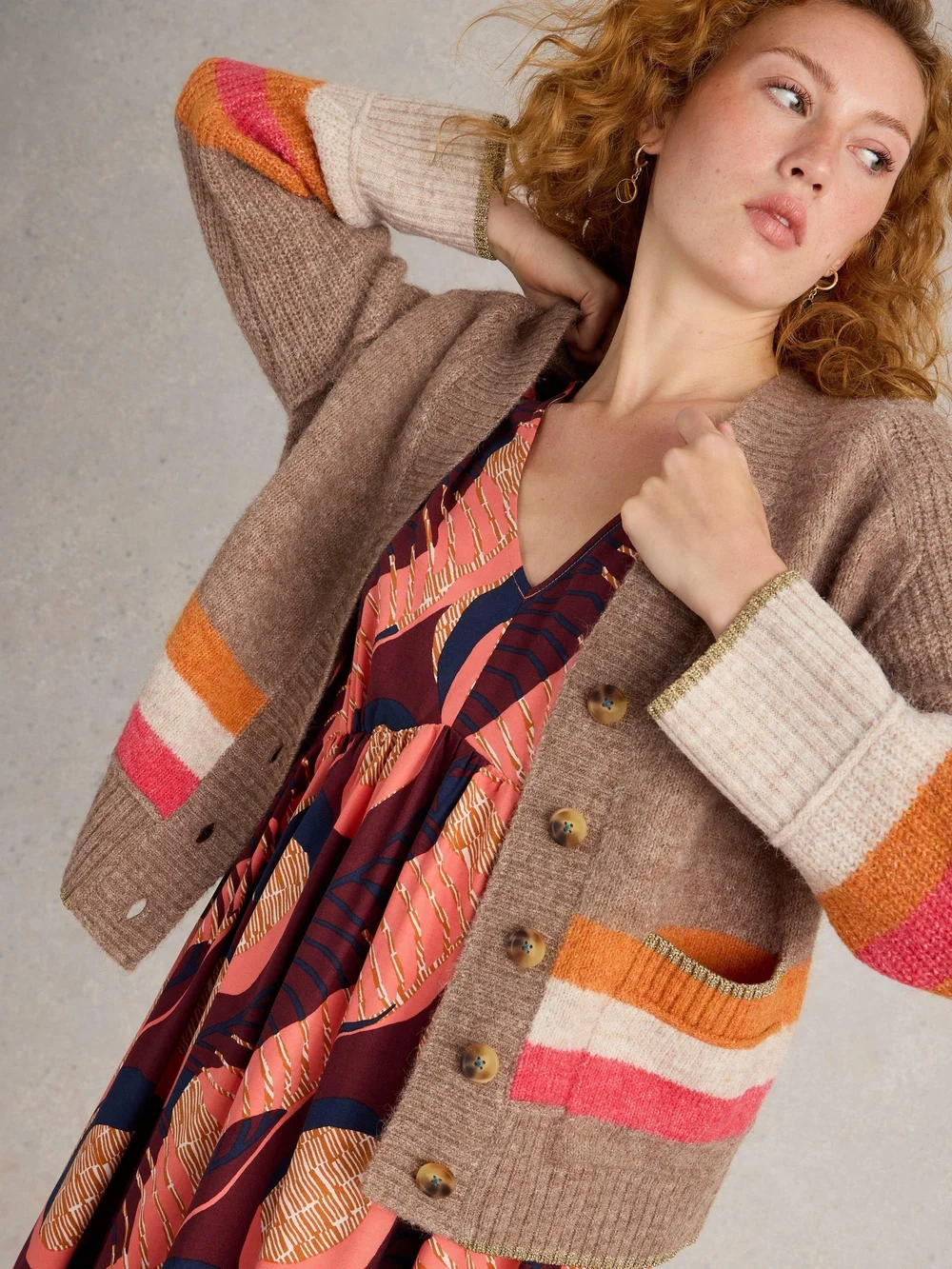 Gestreifte Strickjacke Judi - Nat Mlt - 52 Bild 1