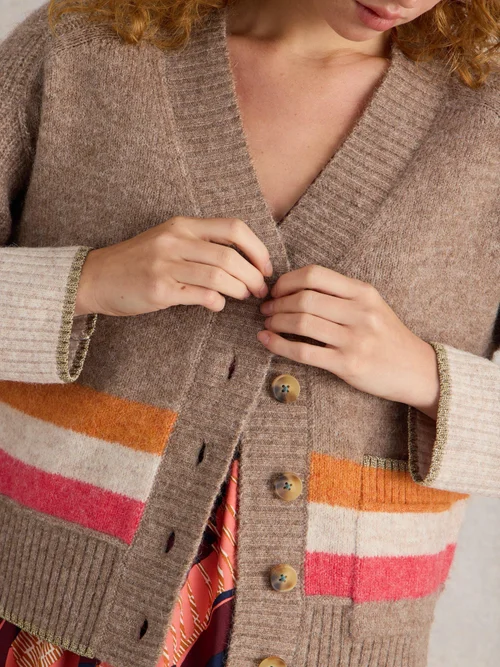 Gestreifte Strickjacke Judi - Nat Mlt - 52 Bild 3