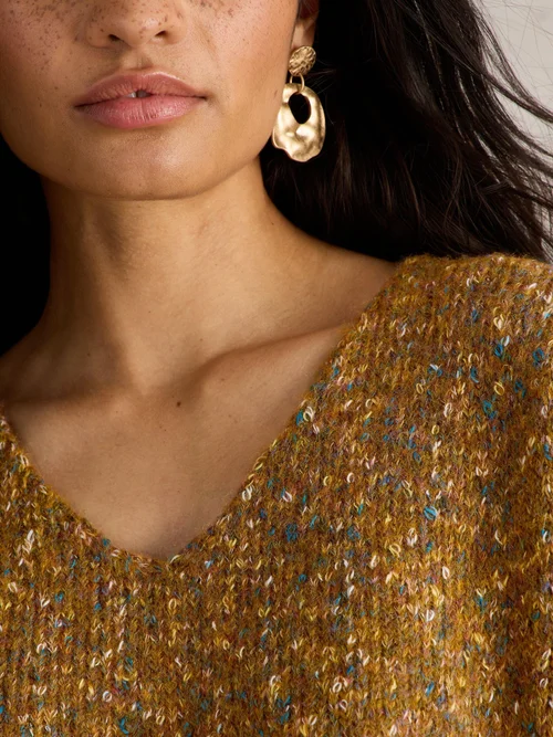 Pullover mit V-Ausschnitt - Brown Mlt - 52 Bild 3