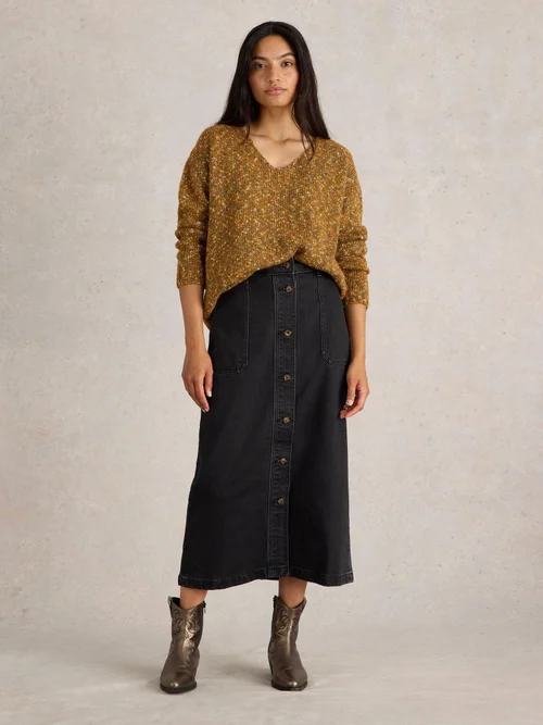 Pullover mit V-Ausschnitt - Brown Mlt - 52 Bild 2