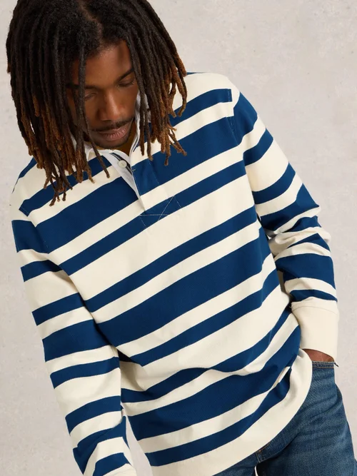 Gestreiftes Rugby-Shirt - Navy Multi - XXXL Bild 3
