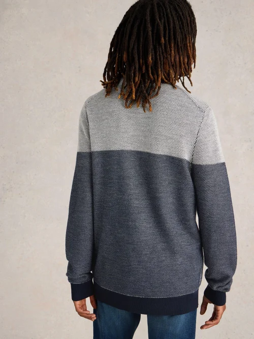 Pullover Newport mit Trichterkragen - Navy Multi - XXXL Bild 4