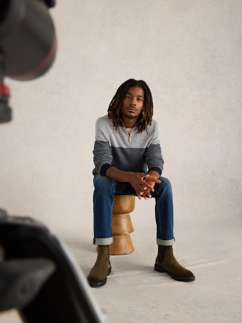 Pullover Newport mit Trichterkragen - Navy Multi - XXXL Bild 1