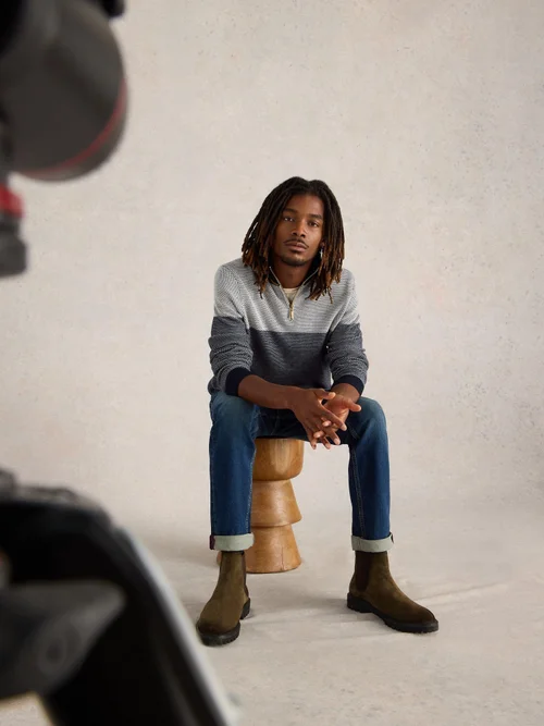 Pullover Newport mit Trichterkragen - Navy Multi - XXXL Bild 1