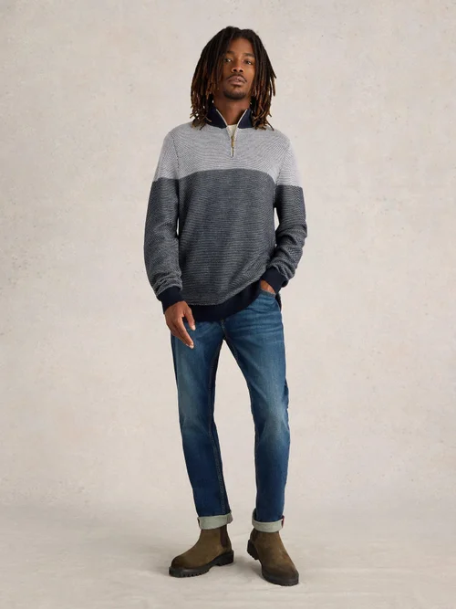 Pullover Newport mit Trichterkragen - Navy Multi - S Bild 2