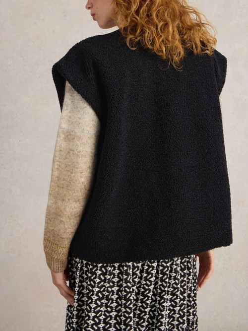 Weste aus Teddyfell - Pure Blk - S Bild 4