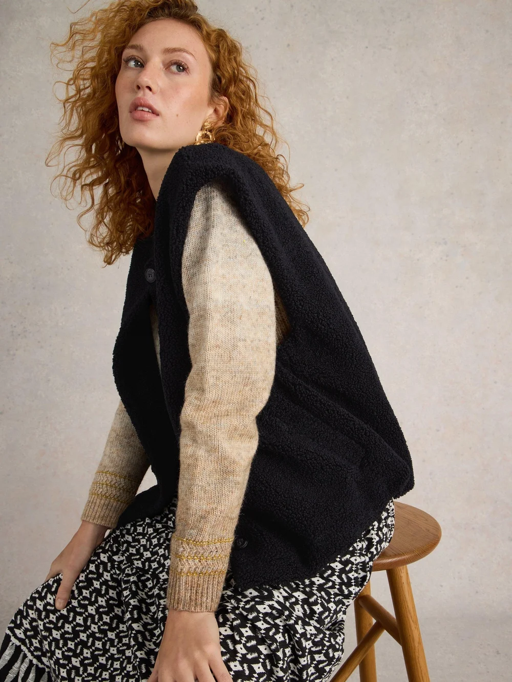 Weste aus Teddyfell - Pure Blk - S Bild 1