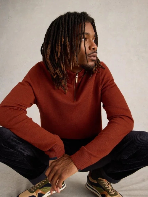 Merinopullover Newport mit Trichterkragen - Mid Orange - XXXL Bild 1