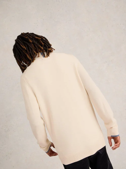 Merinopullover Newport mit Trichterkragen - Pale Ivory - XXXL Bild 4