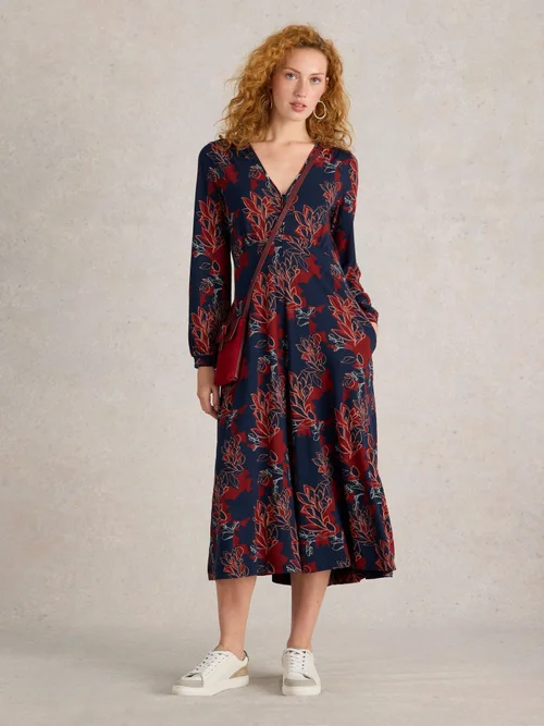 Midikleid Megan aus Jersey - Plum Pr - 52/R Bild 2