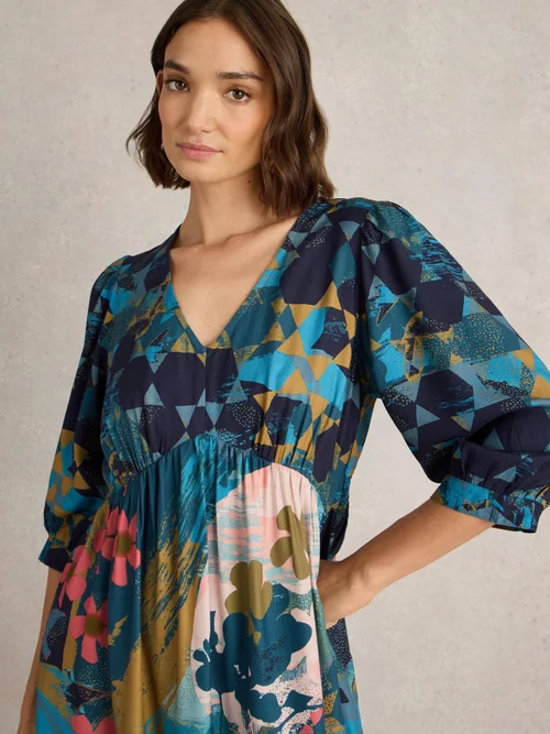 Midikleid Lucy aus EcoVero Viskose - Teal Pr - 52/R Bild 3