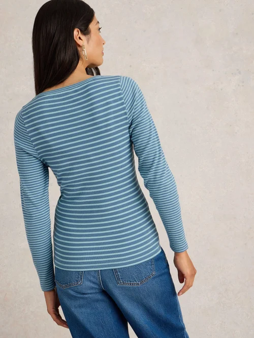 Geripptes Langarmshirt Halley - Blue Mlt - 52 Bild 4
