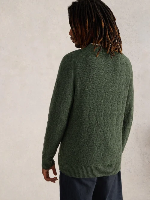 Pullover mit Rautenmuster - Dk Green - XXXL Bild 4