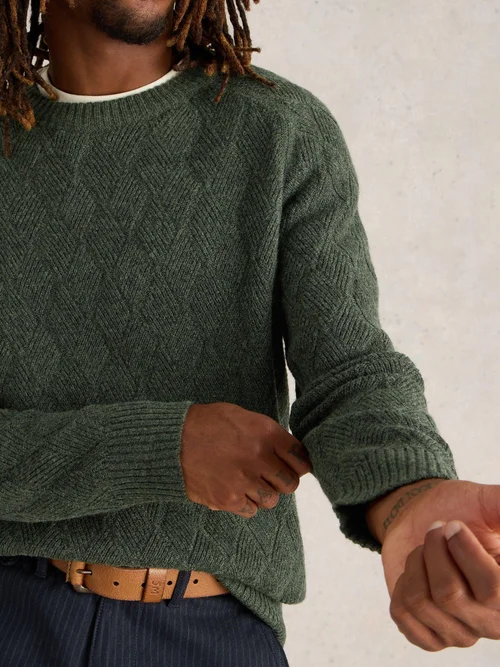 Pullover mit Rautenmuster - Dk Green - XXXL Bild 3