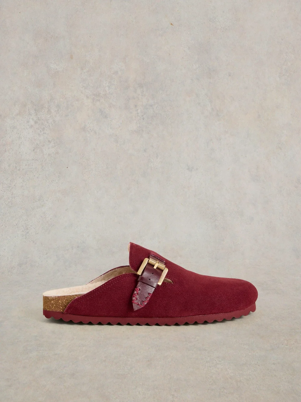 Myrtle Wildlederpantoletten mit Teddyfell - Deep Red - 41 Bild 1