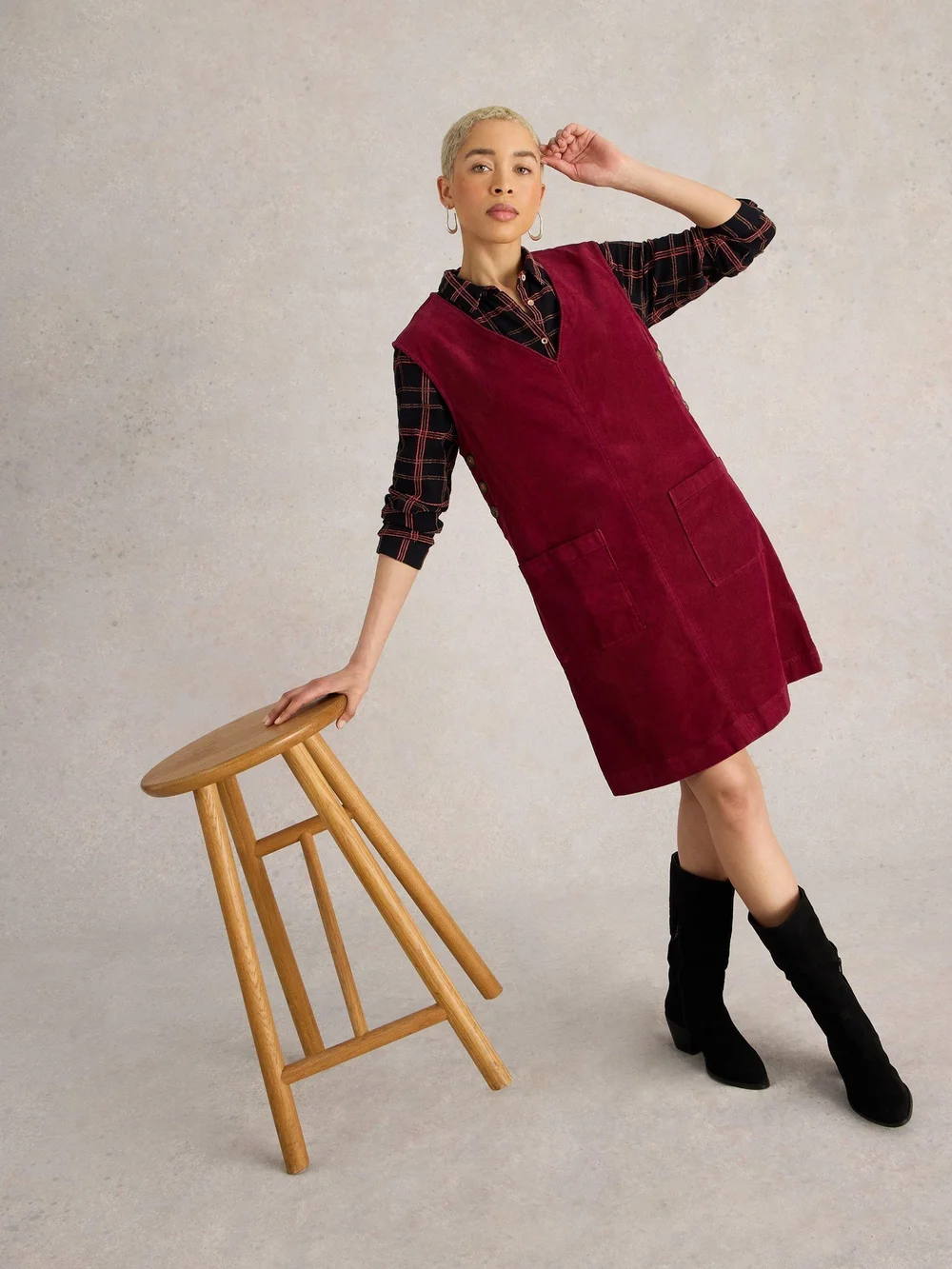 Kordträgerkleid Maple - Dk Red - 36 Bild 1