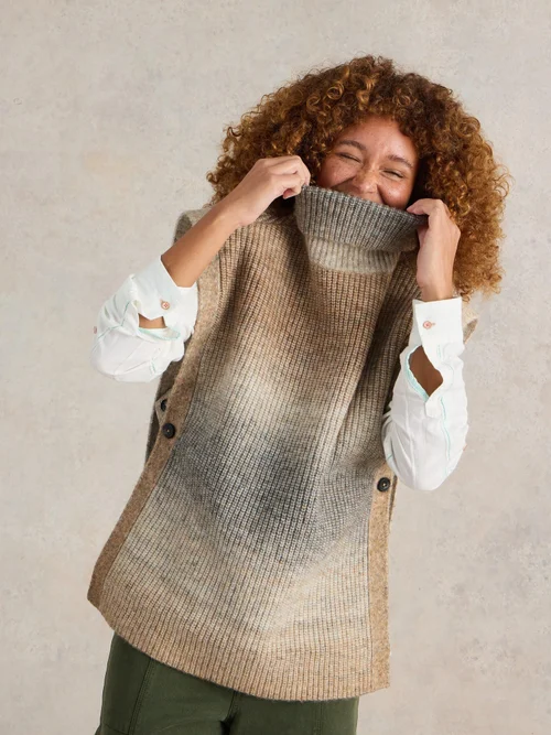 Strickponcho in Space-Dye-Optik - Nat Mlt - XL Bild 3
