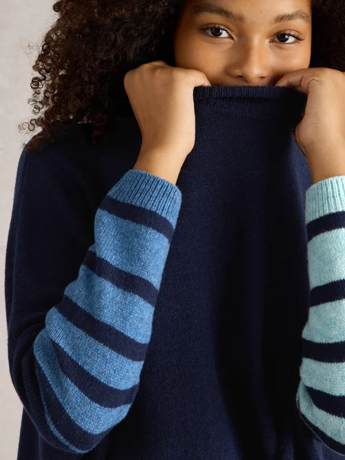 Poncho Ivy mit Seitenschlitzen - Navy Multi - XL Bild 3