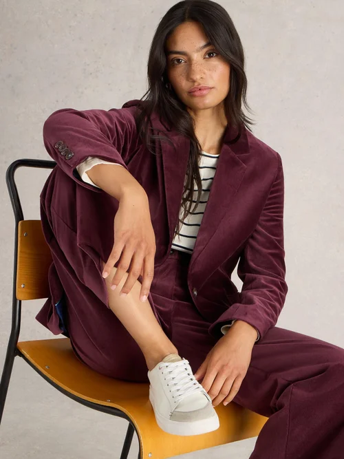 Samtblazer Evelyn - Dk Plum - 50 Bild 1