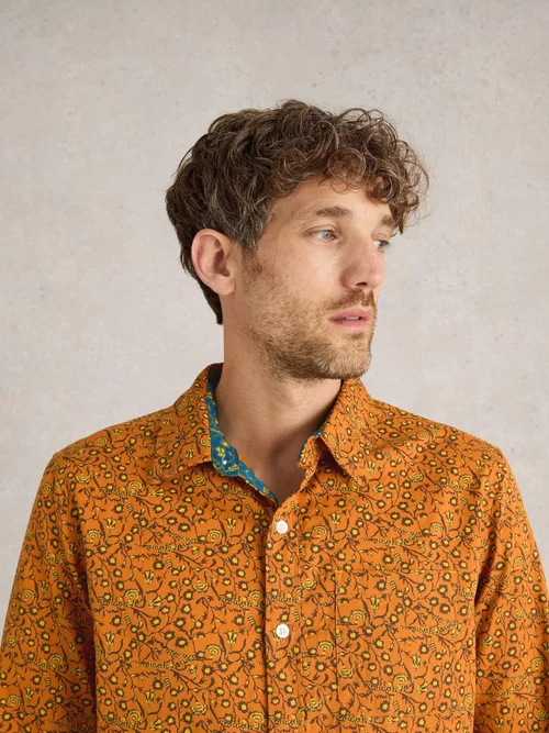 Hemd mit Dornenprint - Orange Mlt - XXXL Bild 3