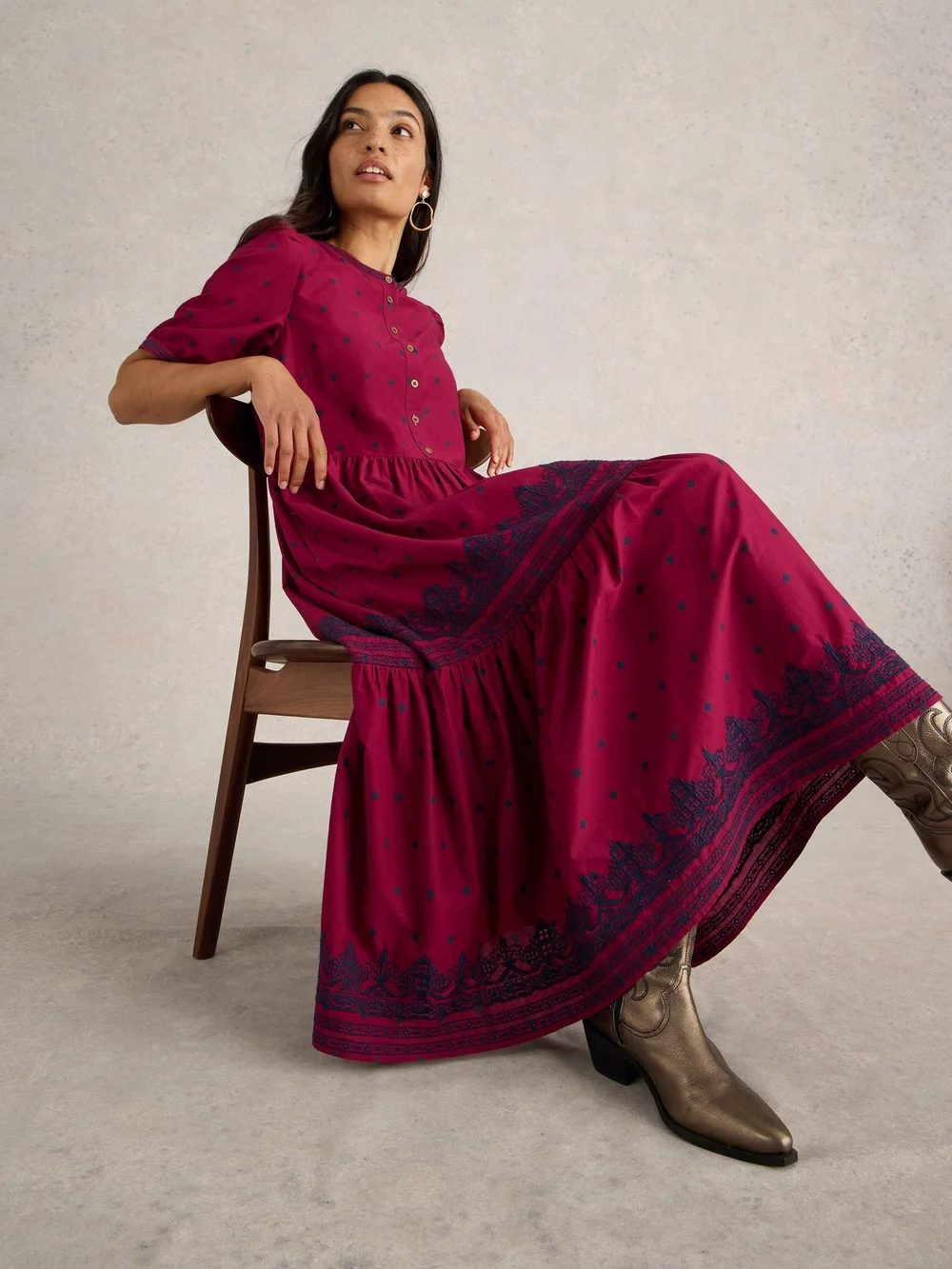 Besticktes Kleid Polly - Red Mlt - 52 Bild 1