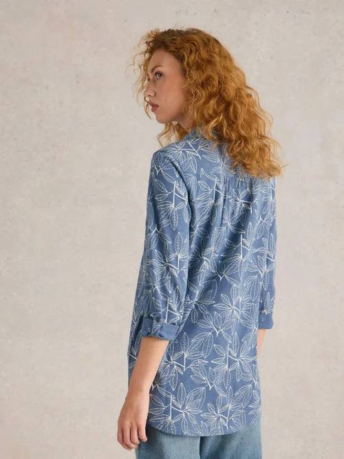 Langgeschnittene Bluse Annie - Blue Pr - 52 Bild 4