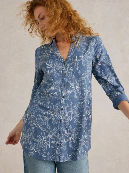 Langgeschnittene Bluse Annie - Blue Pr - 52 Bild 3
