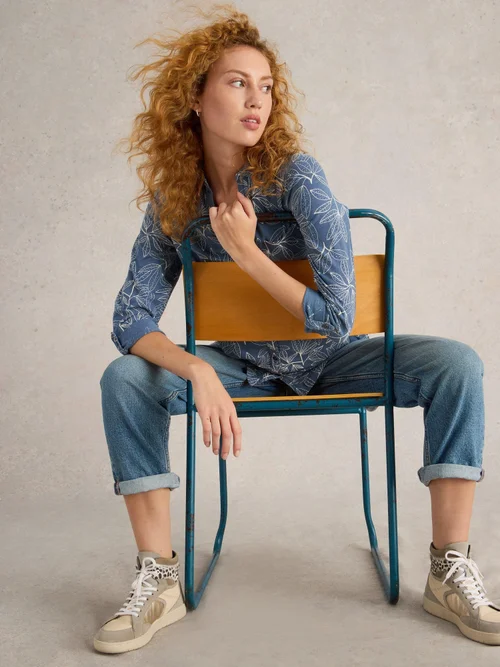 Langgeschnittene Bluse Annie - Blue Pr - 52 Bild 1