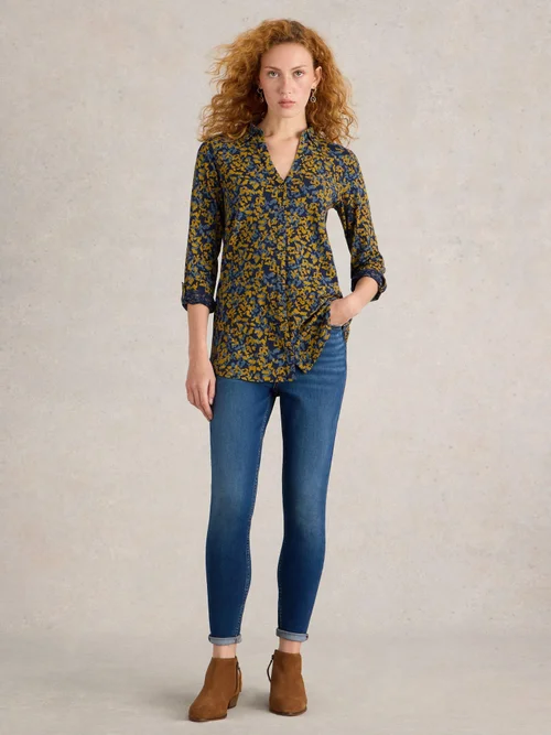Langgeschnittene Bluse Annie - Navy Pr - 52 Bild 2