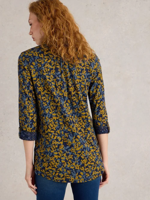 Langgeschnittene Bluse Annie - Navy Pr - 52 Bild 4