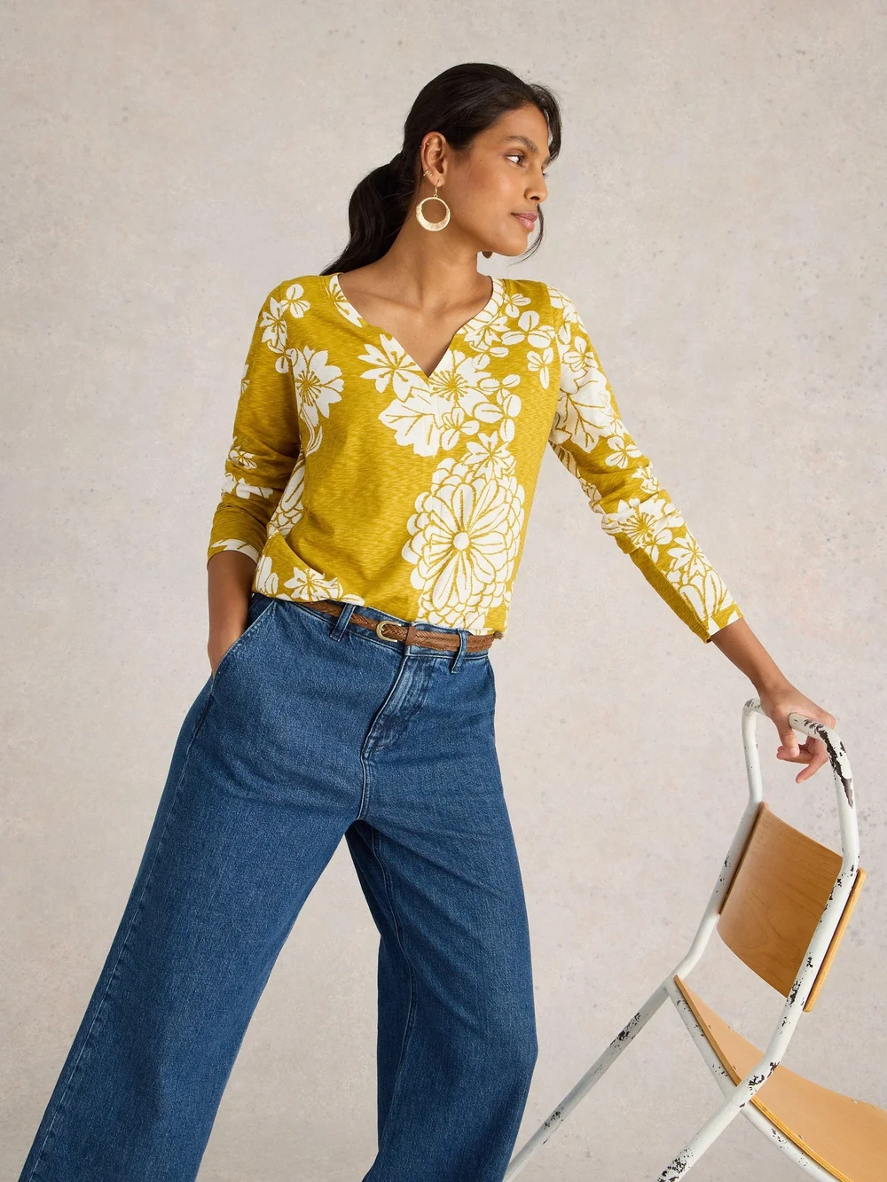 Nelly Langarmshirt - Yellow Pr - 52 Bild 1