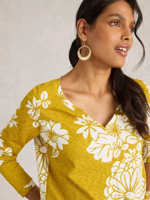 Nelly Langarmshirt - Yellow Pr - 52 Bild 3