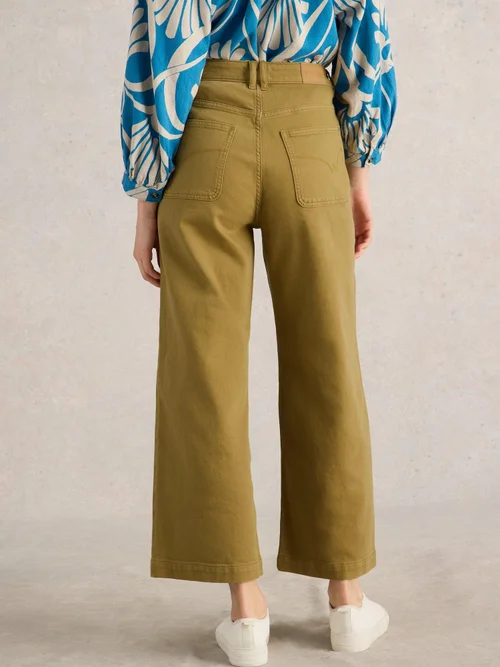 7/8-Jeans Tia mit weitem Bein - Khaki Grn - 40/R Bild 4