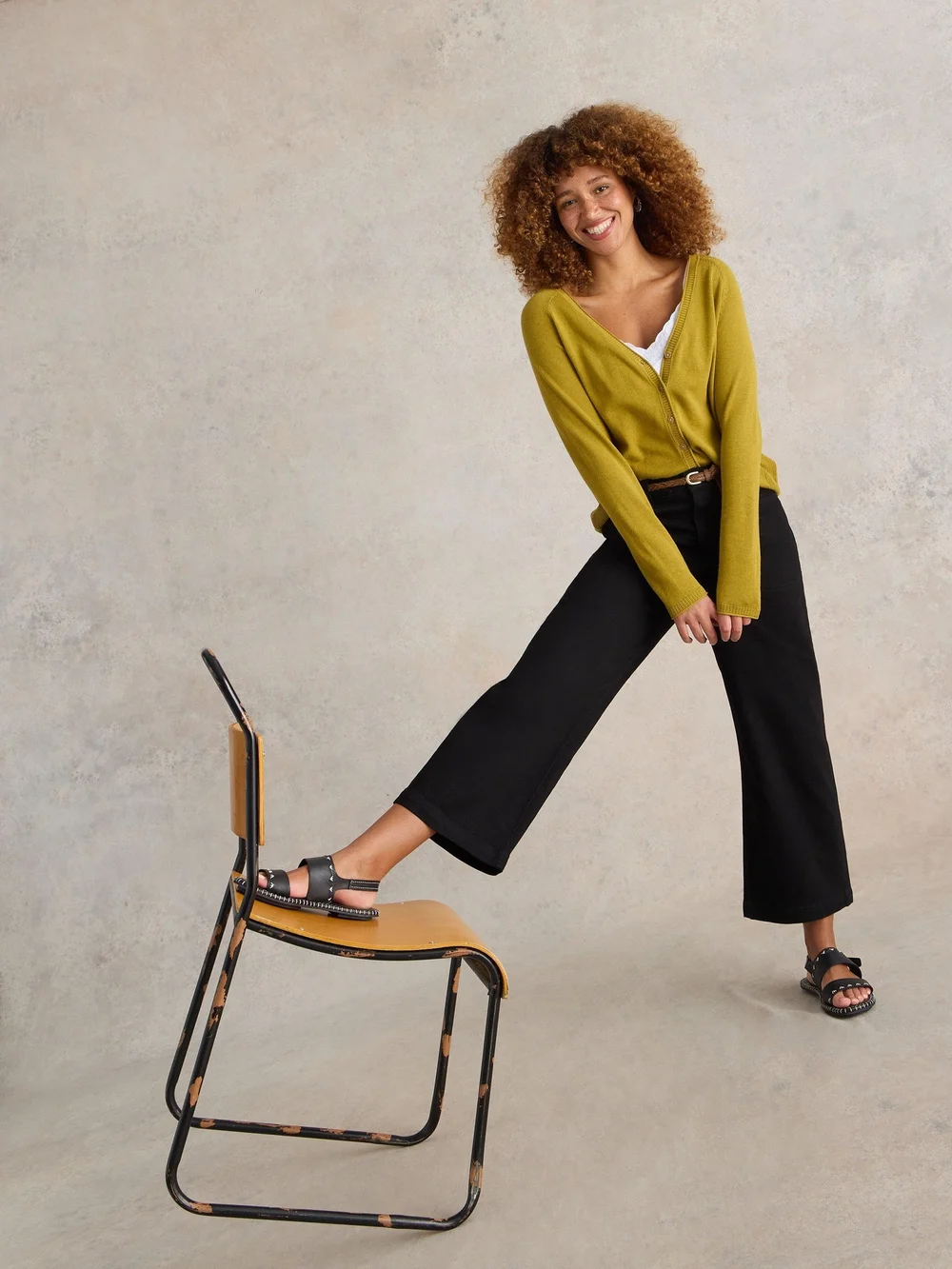 7/8-Jeans Tia mit weitem Bein - Pure Blk - 52/R Bild 1