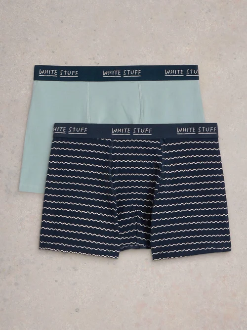 2-er Pack Boxershorts - Uni & Gestreift - Blue Mlt - S Bild 2