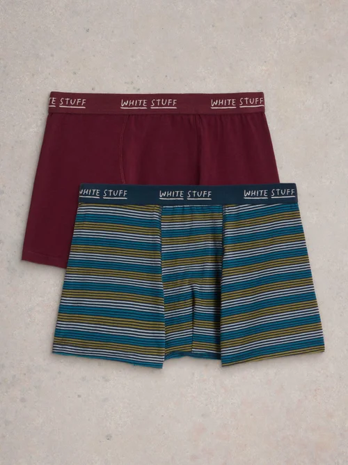 2-er Pack Boxershorts - Uni & Gestreift - Plum Mlt - XL Bild 2