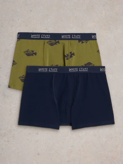 2-er Pack Boxershorts - Uni & Print - Green Mlt - XL Bild 2
