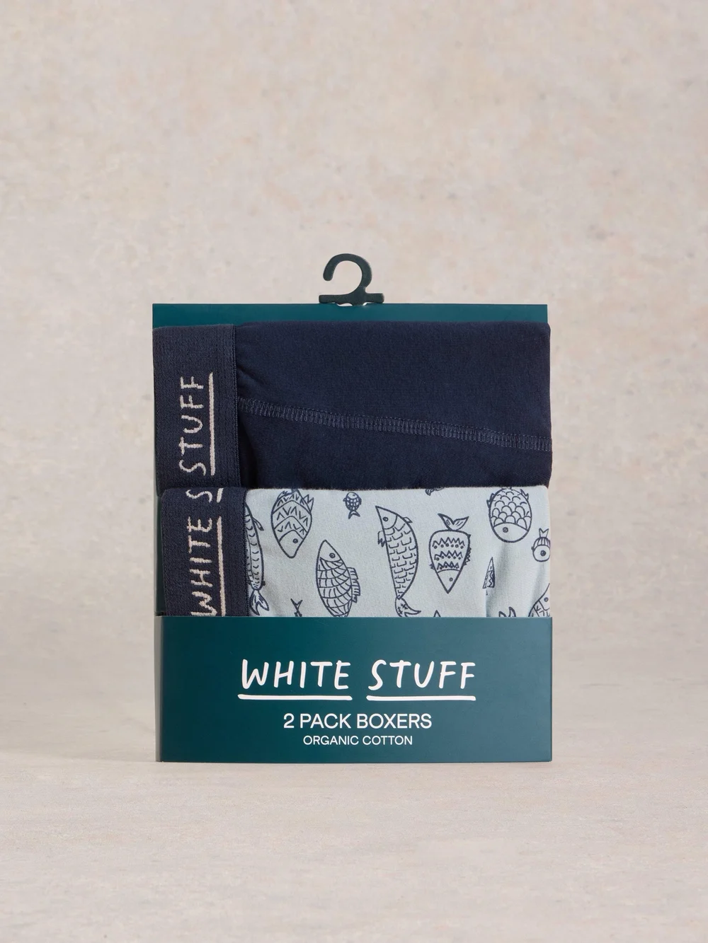 2-er Pack Boxershorts - Uni & Print - Navy Multi - S Bild 1