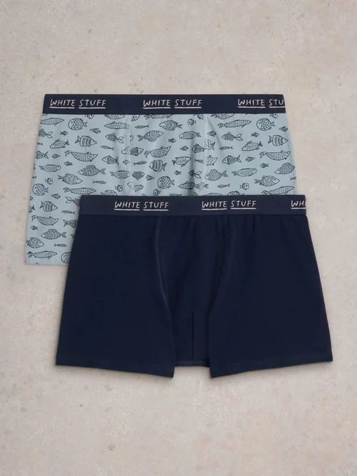 2-er Pack Boxershorts - Uni & Print - Navy Multi - S Bild 2