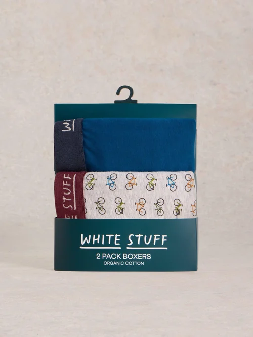 2-er Pack Boxershorts - Uni & Print - Teal Mlt - XL Bild 1