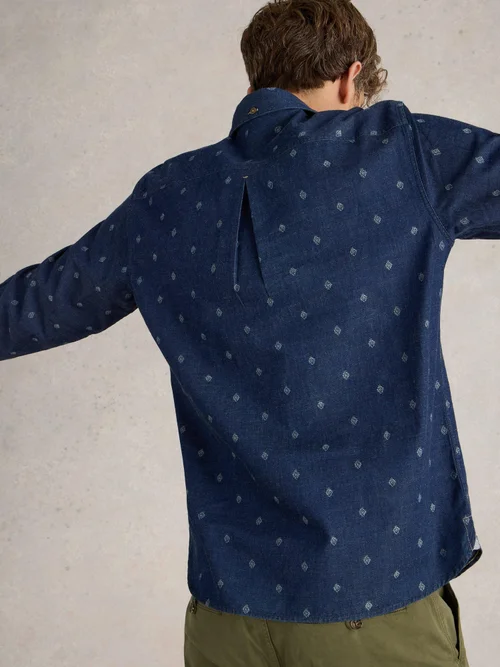 Jeanshemd mit Dobby-Struktur - Indigo Ble - XXXL Bild 4