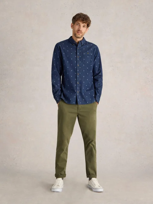 Jeanshemd mit Dobby-Struktur - Indigo Ble - XXXL Bild 2