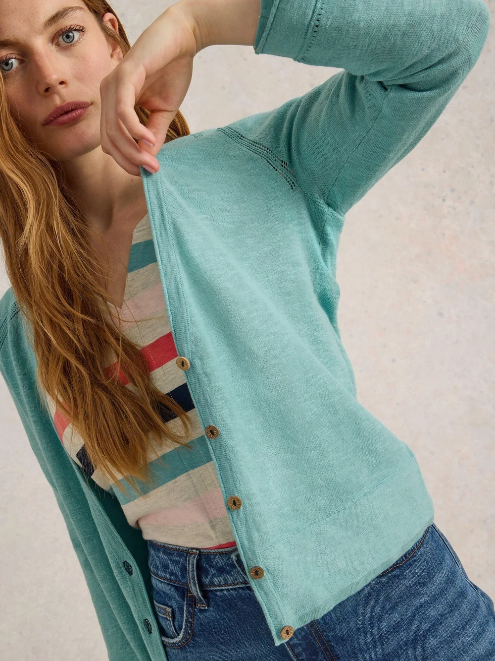 Strickjacke Naria - Mid Blue - 50 Bild 1