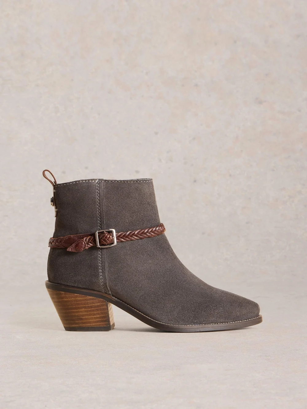 Wildlederstiefelette Peony mit Flechtriehmen - Charc Grey - 41 Bild 1