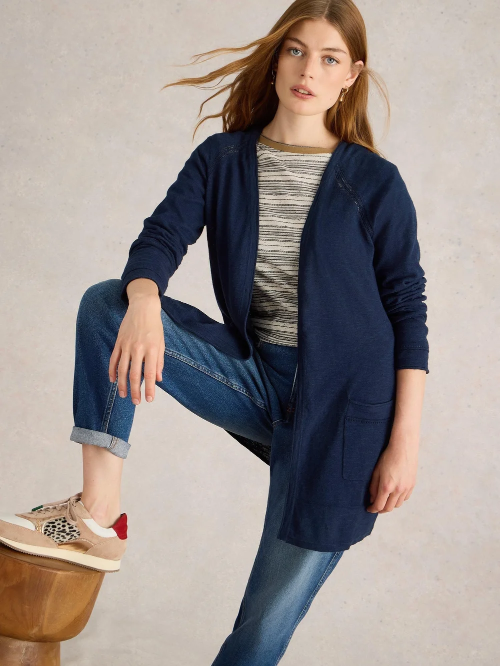 Lange Strickjacke Naria - Dark Navy - 52 Bild 1