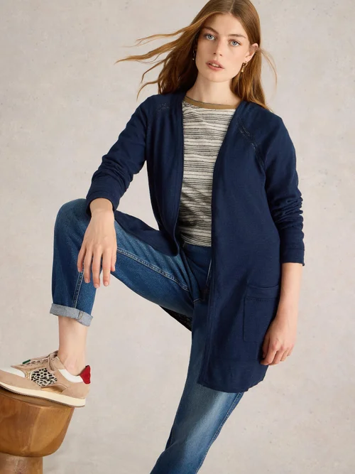 Lange Strickjacke Naria - Dark Navy - 52 Bild 1