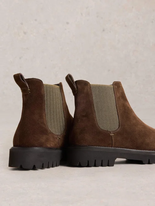 Chunky Chelsea Boots aus Wildleder - Dk Brown - 45 Bild 4